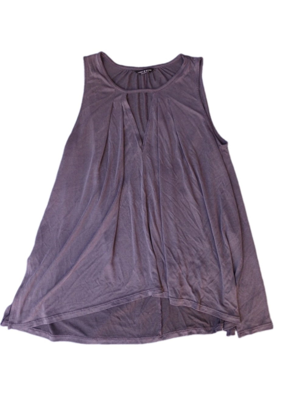 Lucky Brand Women's XS Black Semi- Sheer Tank Layering Flowy Bottom Lightweight